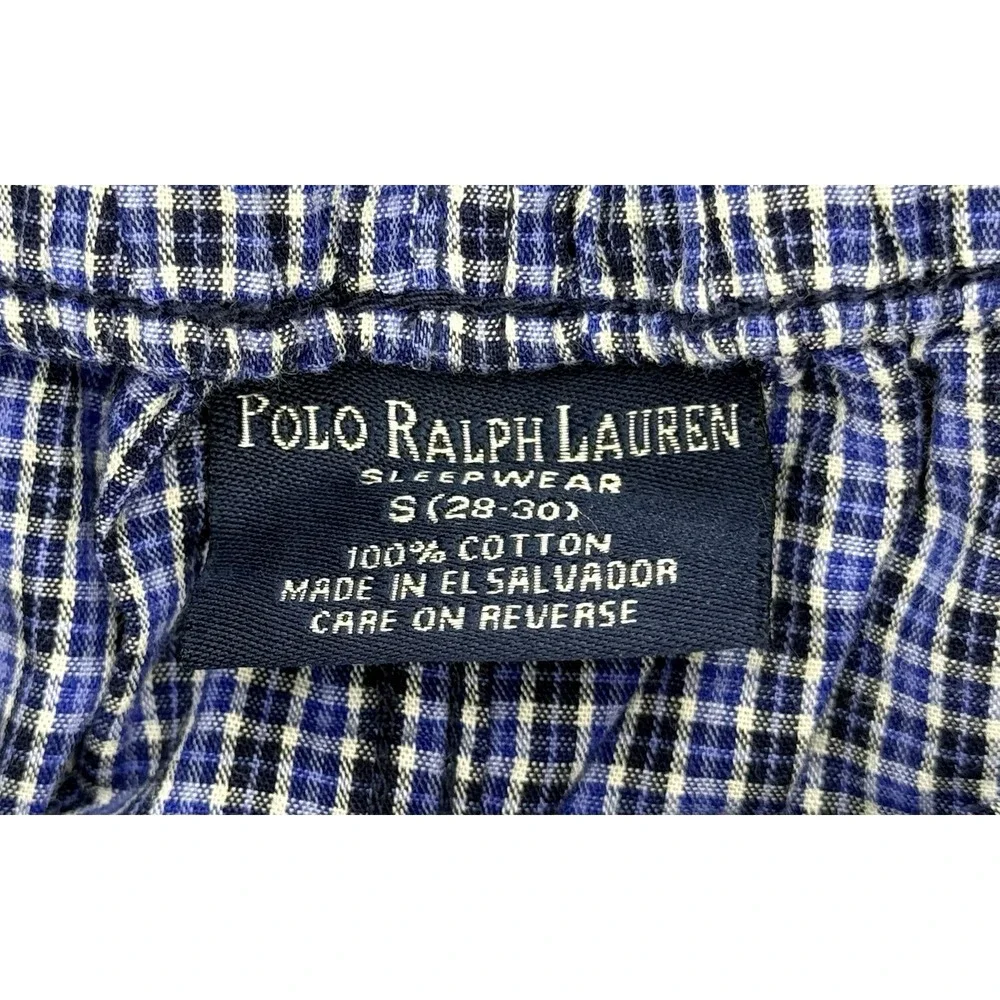 Polo Ralph Lauren Sleepwear Pants Blue Plaid Pajama Lounge 100% Cotton Mens S